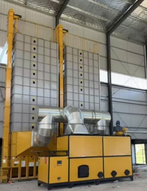 2 set mesin pengering biji-bijian 30 ton per batch dengan 600.000 Kcal / jam Biomass oven