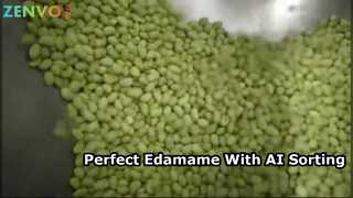 Penyortir Warna Tipe Sabuk Kecil Edamame Segar dengan Ai.